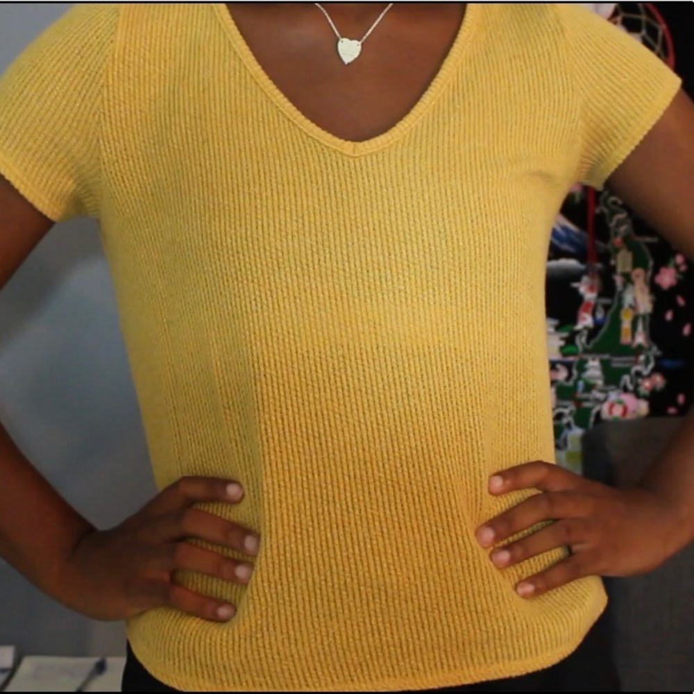 Gold Short Sleeve Sweater